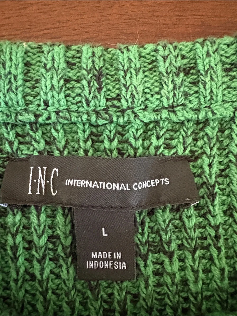 INC International Concepts Green Marled Crewneck Sweater New w/o Tag.